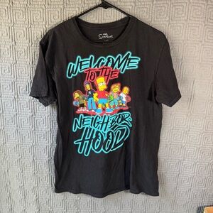 The Simpsons T-Shirt Men’s Medium Black Welcome To The Neighborhood